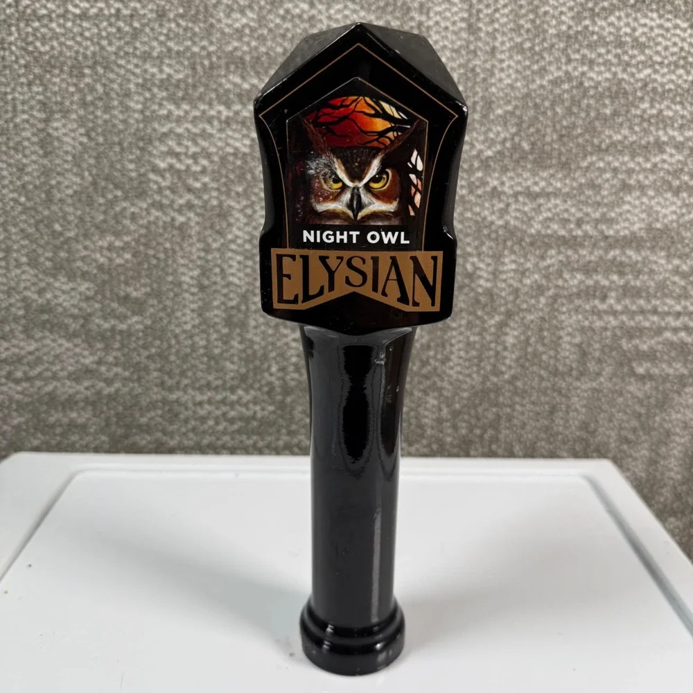 Elysian Night Owl Beer Tap Handle Black Pumpkin Ale Collectible Barware